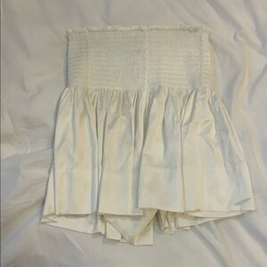 Natural Life White Smocked Satin Shorts